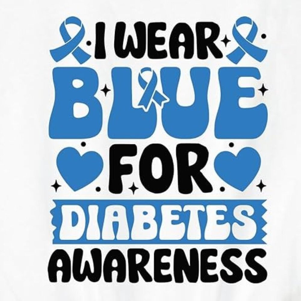 I Wear Blue for Diabetes T-Shirt, Diabetes Awareness T-shirt - Picture 3 of 3
